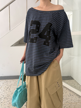 スター24 ストライプTシャツ