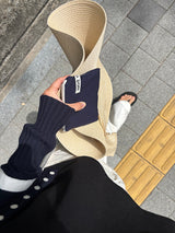 ソフトコットン フラットポーチ - ネイビー, Sサイズ