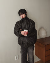 Fodeli Leather Over Padding Jacket