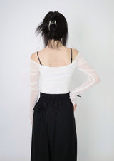Ara off-Shoulder Mesh Tee