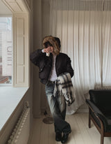 Rough Cat Brush Wide Denim Pants