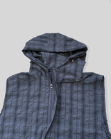 Crinkle Check Hooded Anorak Vest
