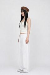 GATHERED KNOT STRAP TANK (IVORY)