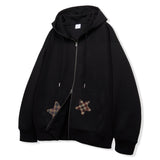 Check Pocket 2way Zip-Up Hoodie - 2COLOR