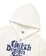 W SELLER LOGO KNIT ZIP UP HOODIE IVORY(CV2EFFK684A)