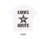 ヘイトラブプリンティングオーバー半袖Tシャツ