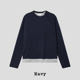 Notch diagonal button layered long sleeve