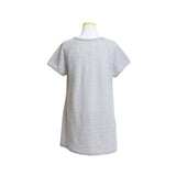(2color) フラワー レーシー ニット ロングショートスリーブ Tシャツ