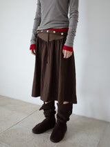FLARE RIB SKIRT (CAHRCOAL)