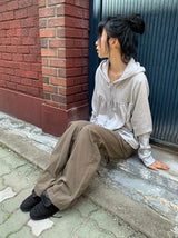 Drea Banding Cotton Wide Bootcut Pants