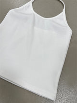 RIBBED HALTER SLEEVELESS (2COLOR)