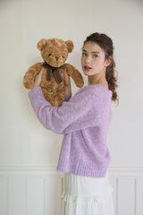 FUZZY MARLED KNIT ZIP UP (3 COLORS)
