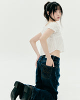 DOTDOT SHIRRING BLOUSE