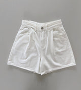 Golden Front Pintuck High-Waist A-Line Cotton Shorts 2 Colors