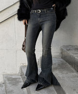 Low slim boots cut pants
