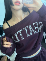 HIP PRINTING レタリングワイドパンツ 💟💙🩶4COLOR