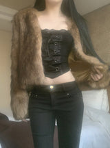 Rokina Eco Fur Jacket (Brown)