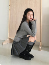 Chiffon layered knit