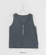 Libe Vintage Button Layered Sleeveless