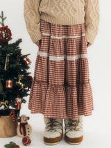 Charelle Tiered Skirt (Red)