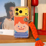 スマイリーフェイスハードジェルケース - VER.2 (+HAIR KEYRING SET) - オレンジ