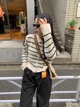 Clang ウール ストライプ カーディガン