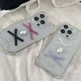 [made]black&radish pink ver ribbon resin phonecase