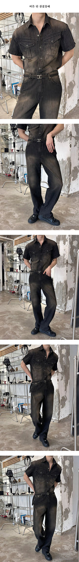 [MUSCLE FIT] Cool ever western pocket shirts(3color)