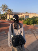 Ruffle envelope bag_black