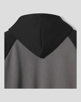 (UNISEX) Raglan Color Block Crop Hoodie