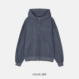 Pigment Applique Hooded Zip Up (3color)