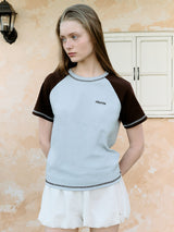 ラグランステッチTシャツ BL+BR