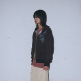 Untitled Starrynight Small Stripe Hood Zip Up Wine Black