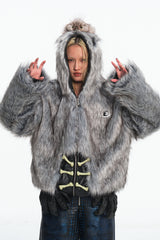 Embryo faux fox eco-friendly fur coat