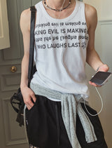 Hua Half Lettering Semi Overfit Sleeveless 