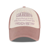 TRENDY RETRO PATCH BALL CAP - PINK