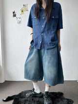 Brownie Plaid Semi-Cropped Shirt 3color