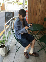 ハチニベーシックチェック長袖シャツ