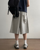 Punch Eyelet Bermuda Sweatpants