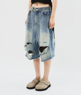Jeff Destroyed Bermuda Denim