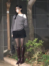 Off-Shoulder Sweatshirt