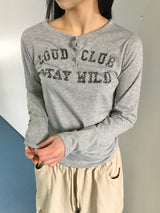ステイヴィンテージヘンリーネック長袖Tシャツ (3c)