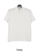 Med Low Cut Half Zip-Up Short Sleeve T-shirt