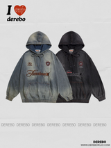Noir Vintage Denim Hooded T-Shirt