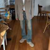ASCLOスラブスリムブーツカットデニムパンツ