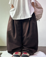 KEY RING BACK-FRONT PINTUCK BALLOON PANTS 🤎🩶🤍🖤4COLOR