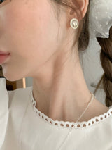 Tweed silver earrings