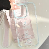 Summer Blue Edge Sweet Cartoon Puppy Jelly iPhone Case