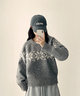 Eve High Quality Nordic Snowflake Round Knit