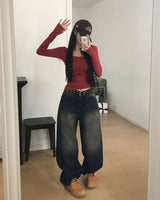 [MADE] Finger hole, square 長袖Tシャツ
